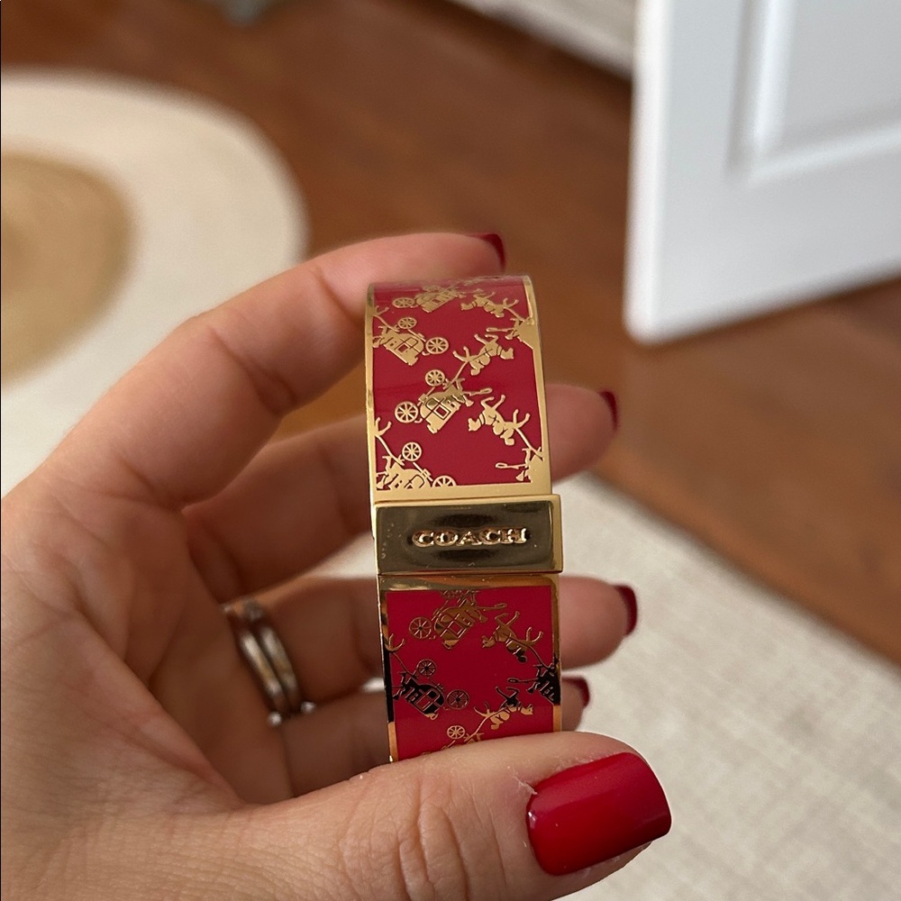 Authentic Signature Coach Hinged Bangle/Bracelet Red - Picture 8 of 12